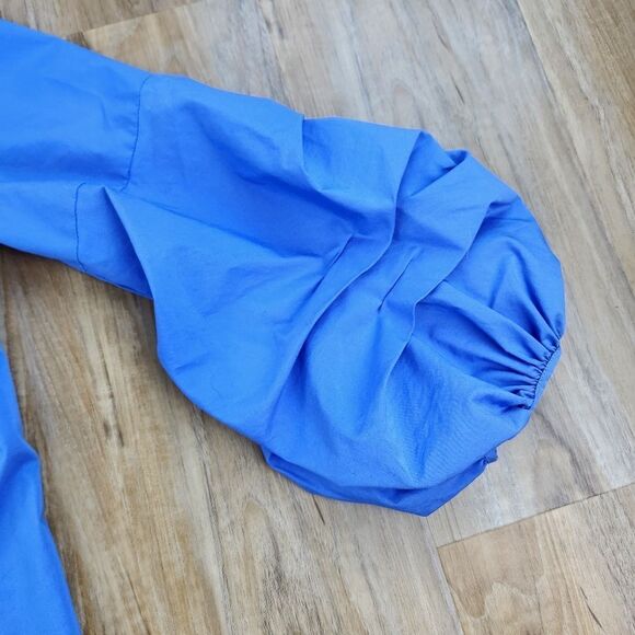 🔹️Cupio Blue Buttoned Bishop Long Sleeve Top Large - Picture 6 of 11